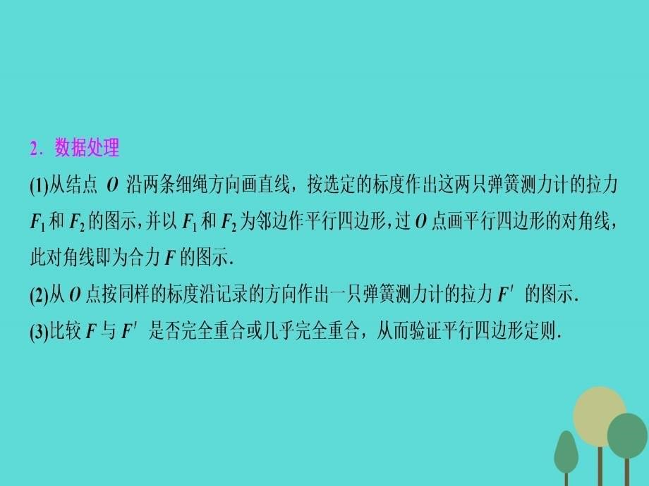 优化探究（新课标）高三物理一轮复习 第2章 相互作用 实验3 验证力的平行四边形定则课件_第5页