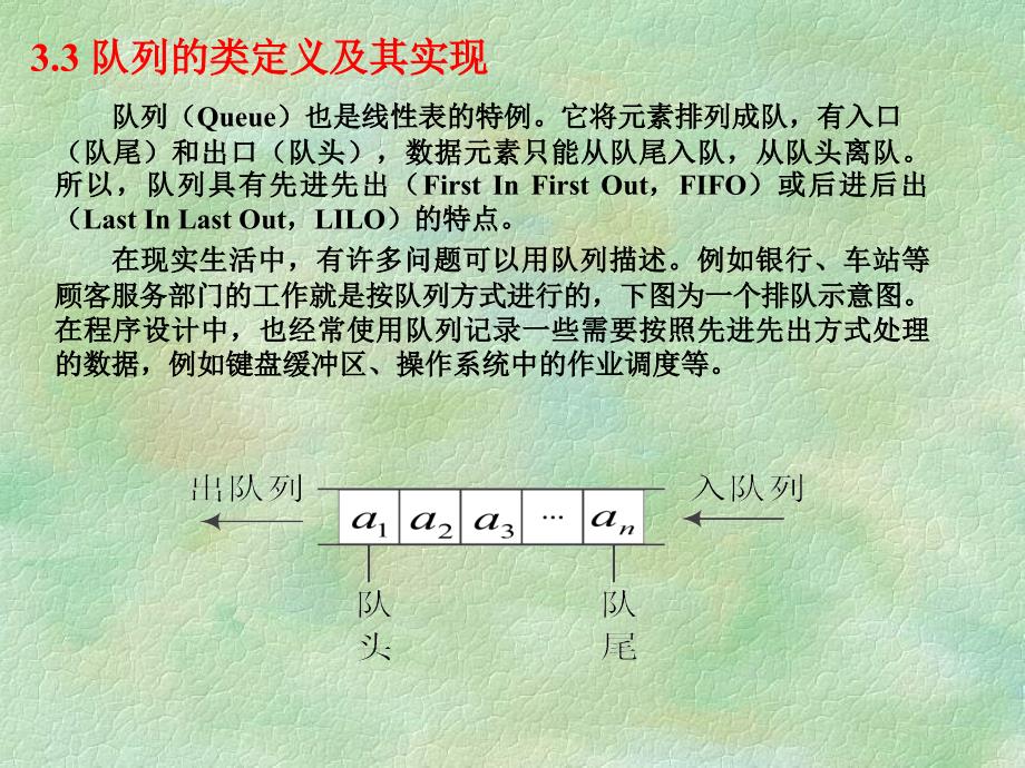 队列的类定义及其实现PPT课件_第1页