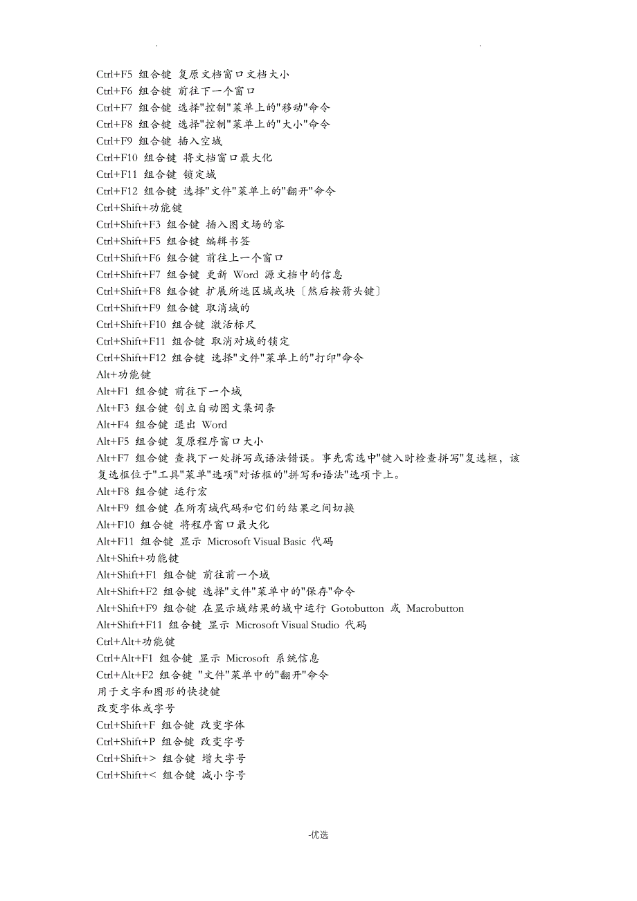 WORD快捷方式大全_第2页