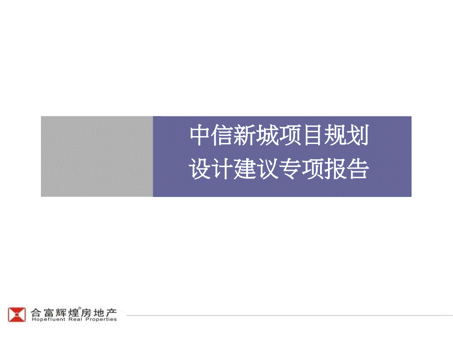 中信新城项目规划设计建议专项报告_第1页