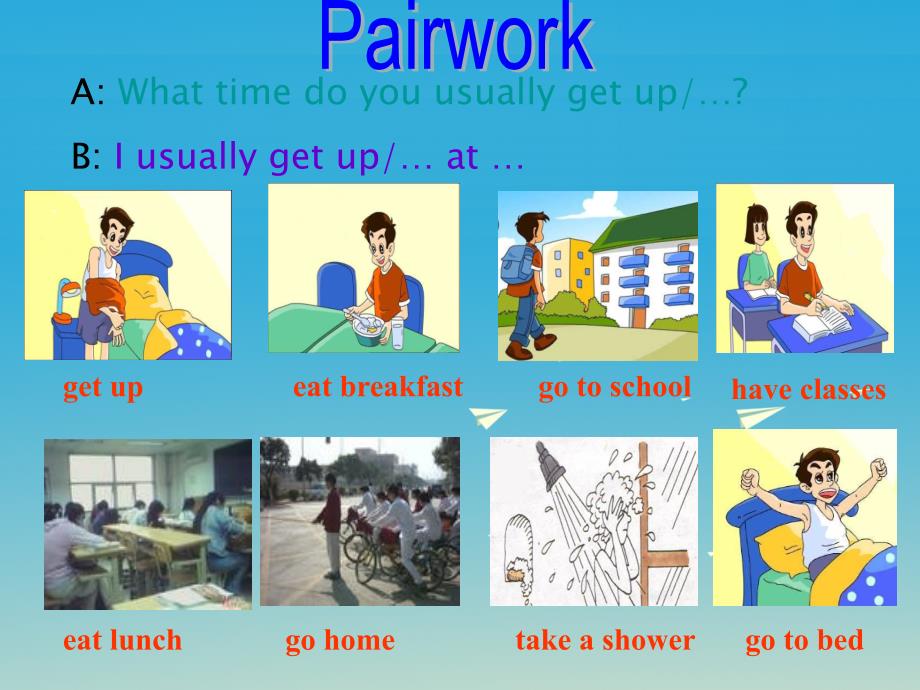 七年级英语下册 Unit 2 What time do you go to school period 3教学课件 （新版）人教新目标版.ppt_第2页