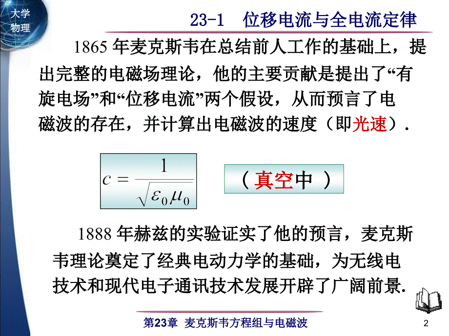 大学物理：23-1位移电流与全电流定律_第2页