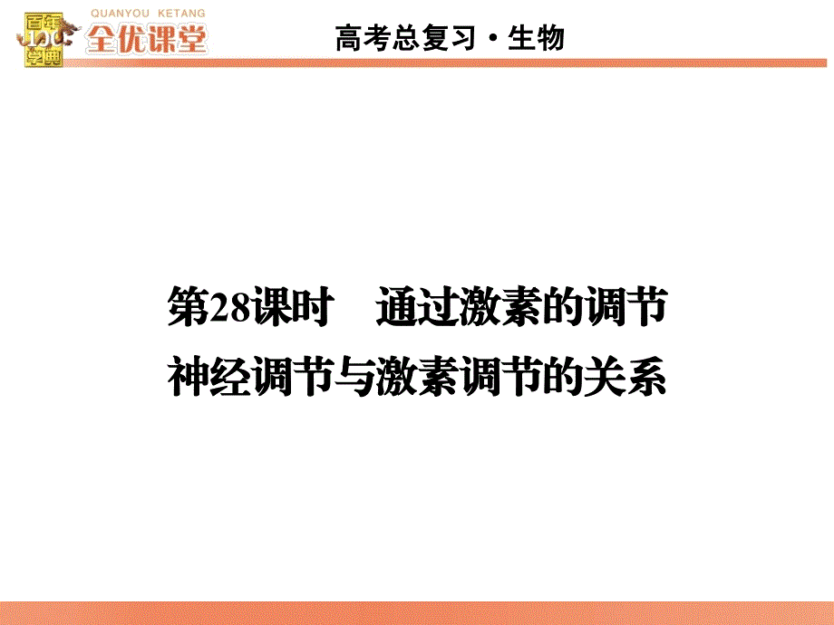 全优课堂高考生一轮配套课件：8.28通过激素的调节、神经调节与激素调节的关系_第2页