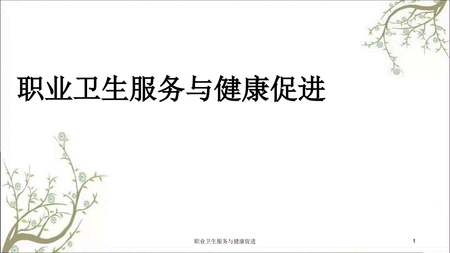 职业卫生服务与健康促进课件_第1页