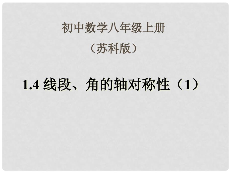 江苏省金湖县八年级数学上册 1.4线段、角的轴对称性教学课件（1） 苏科版_第1页