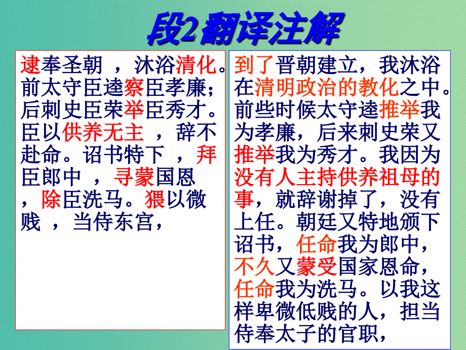 高中语文 第七课 陈情表 第二课时课件 新人教版必修5.ppt_第3页