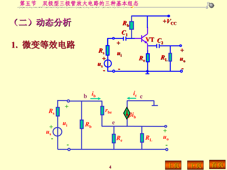 2第五节-三极管放大电路的三种基本组态解析资料课件_第4页