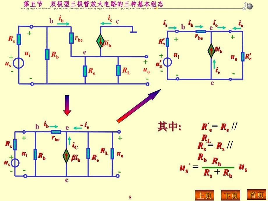 2第五节-三极管放大电路的三种基本组态解析资料课件_第5页