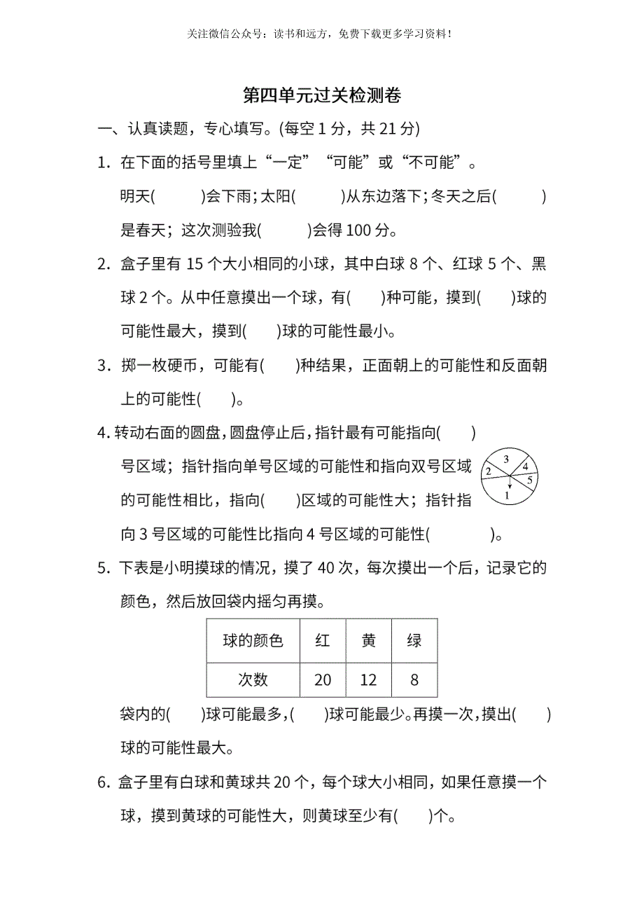 人教数学五年级上册第四单元检测卷_第1页