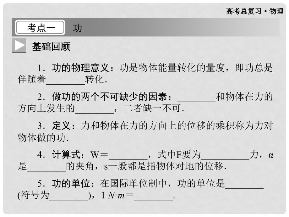 高三物理第一轮复习 第六章 第一单元 第1课时 功课件 必修2_第3页