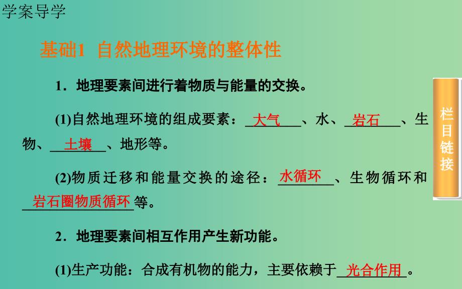 高考地理一轮复习 第一部分 自然部分 第五章 自然地理环境的整体性与差异性课件.ppt_第4页