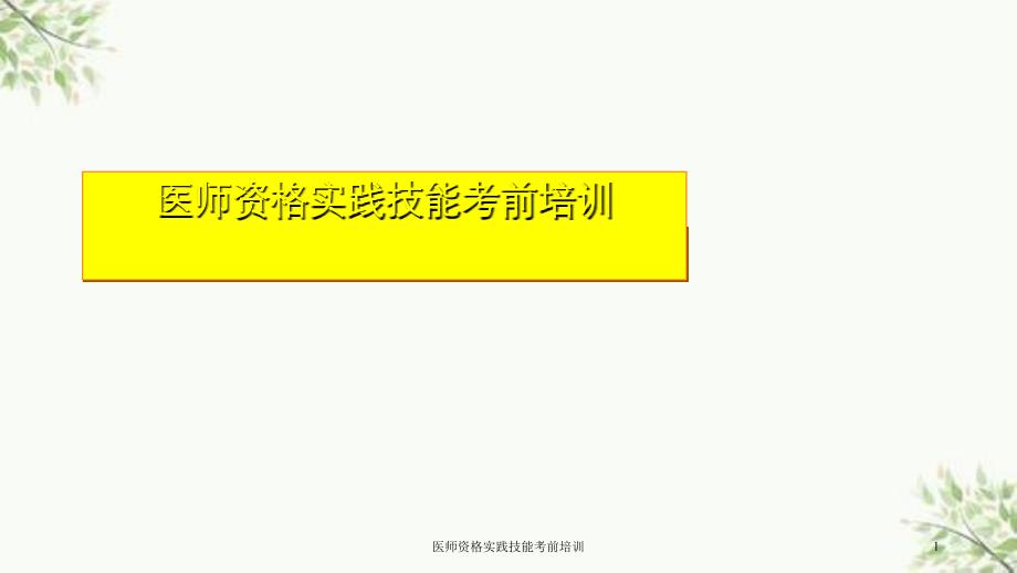 医师资格实践技能考前培训课件_第1页