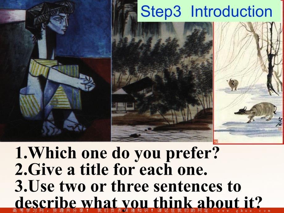 Module 4《Fine Arts—Western Chinese and Pop Arts》-introduction课件1（12张PPT）（外研版必修2）_第3页