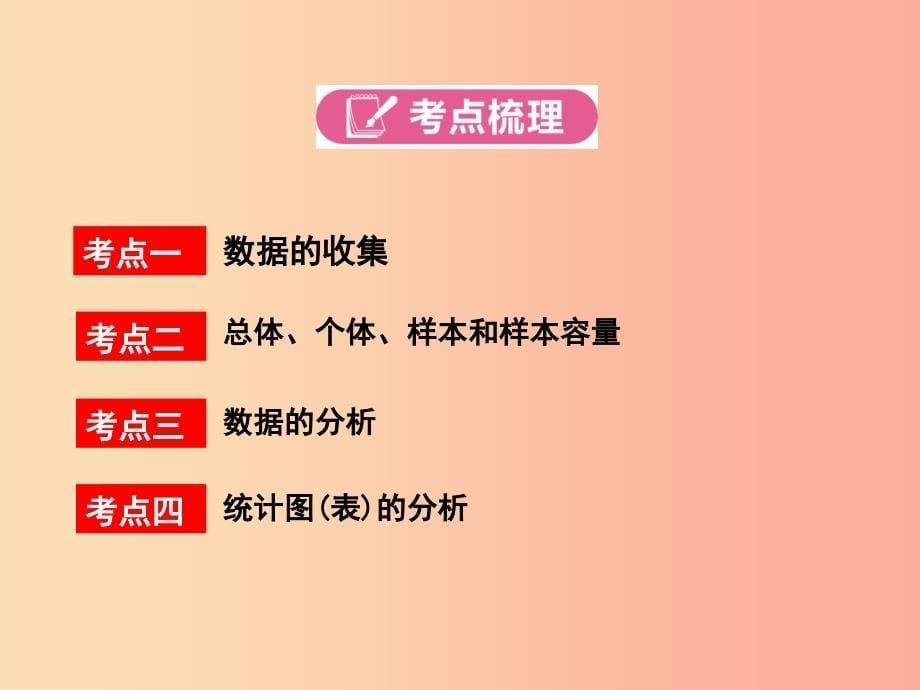 河南省2019年中考数学总复习 第一部分 教材考点全解 第八章 统计与概率 第26讲 统计课件.ppt_第5页