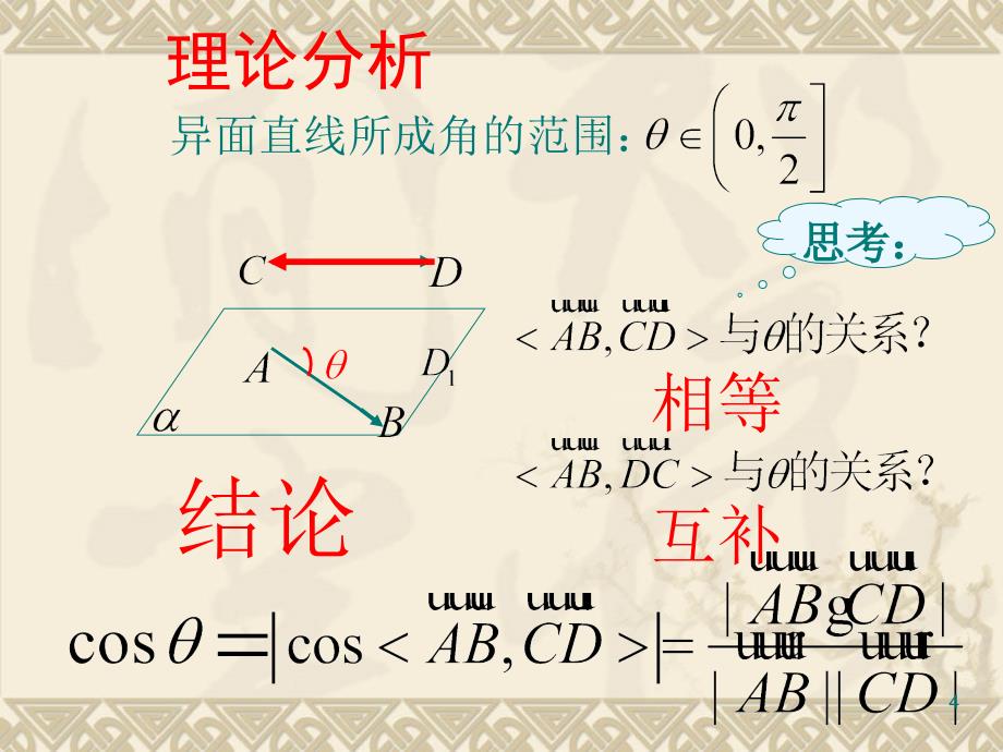 向量法求异面直线所成的角ppt课件.ppt_第4页