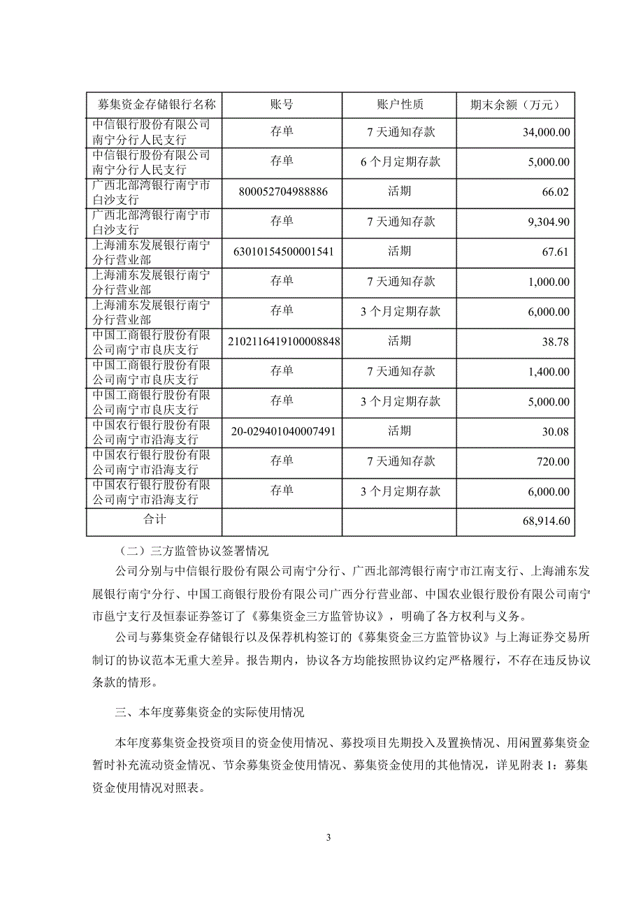 601996丰林集团董事会关于募集资金存放与使用情况的专项报告_第2页