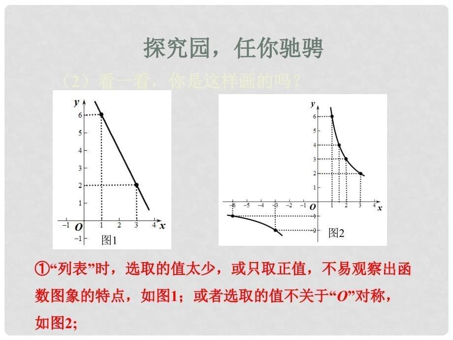 九年级数学下册 26 反比例函数 26.1 反比例函数 26.1.2 反比例函数的图象和性质 第1课时 反比例函数的图象和性质的认识课件 （新版）新人教版_第5页