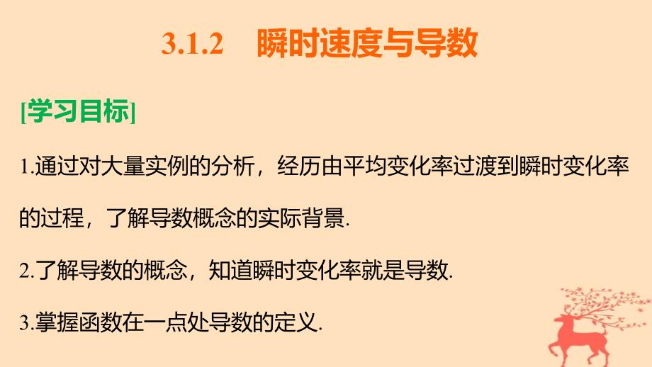 数学 第三章 导数及其应用 3.1.2 瞬时速度与导数 新人教B版选修1-1_第2页