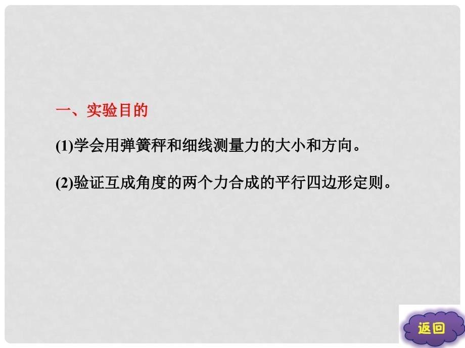 高中物理 第5章 实验 验证平行四边形定则课件 鲁科版必修1_第5页