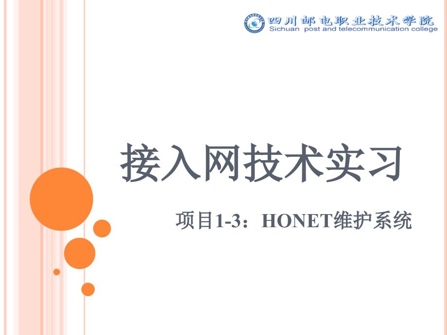 接入网技术实习HONET维护系统_第1页