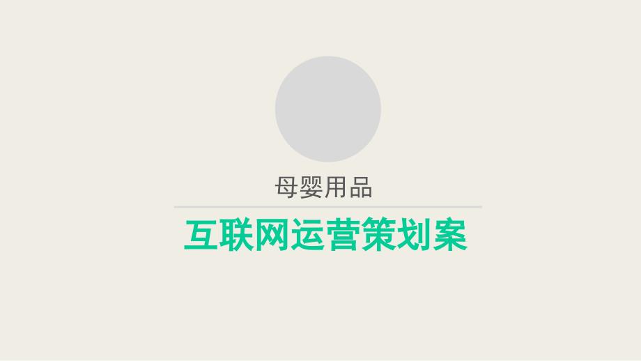 北京某母婴用品商贸公司互联网营销策划方案PPT_第1页