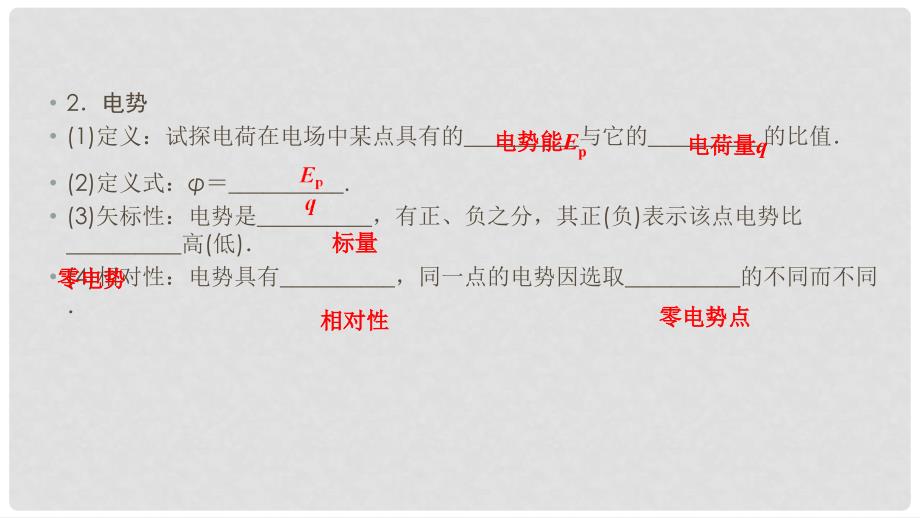 高考物理大一轮复习 第07章 电场 第2讲 电场能的性质课件 新人教版_第4页