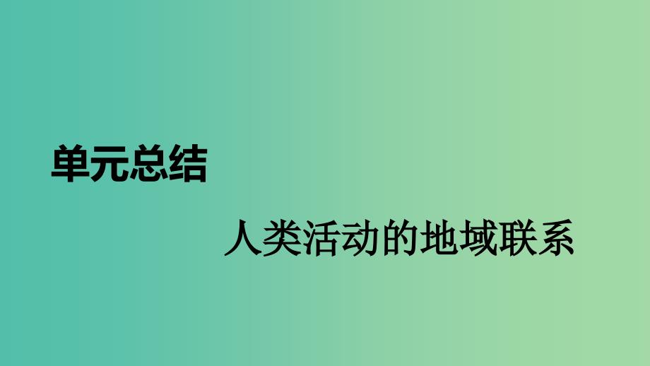 2020届高考地理总复习第十二单元人类活动的地域联系单元总结课件.ppt_第1页