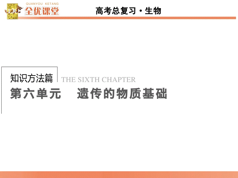 全优课堂高考生物一轮配套课件：6.8DNA是主要的遗传物质_第1页