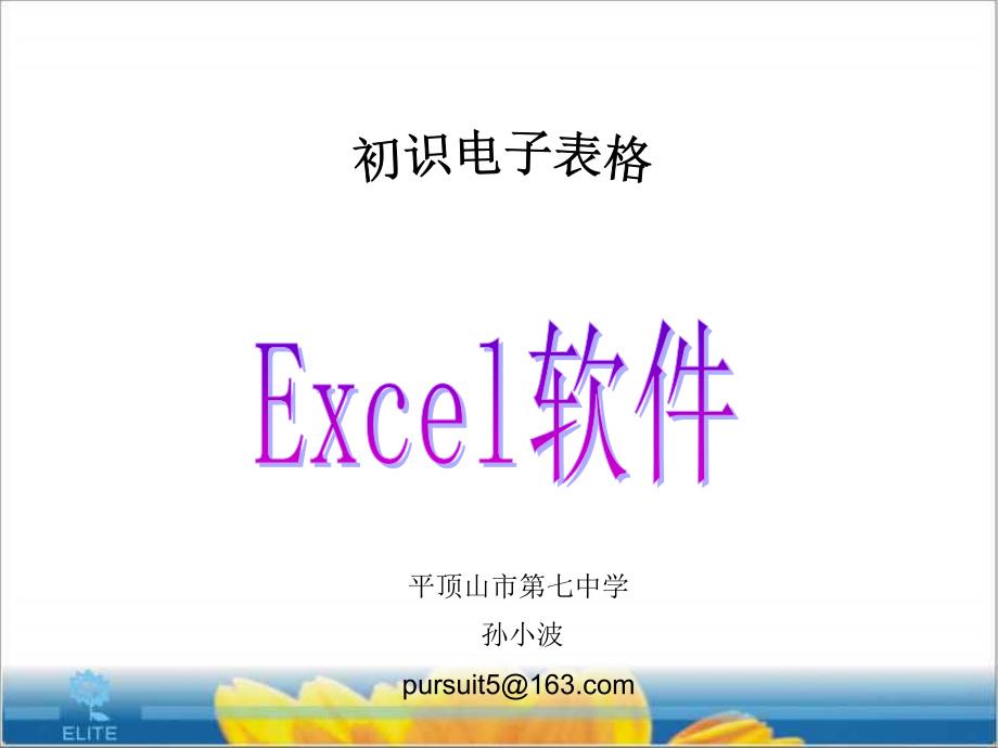 初识电子表格Excel2003sunxiaobo.ppt_第1页