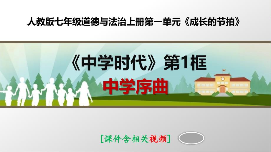 部编人教版七年级道德与法治上册第一课《中学时代》优质课ppt课件(2课时)_第1页