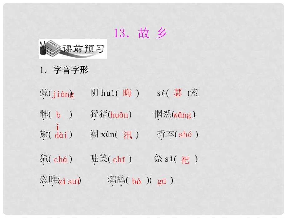 九年级语文下册 第四单元13 故乡配套课件 语文版_第2页