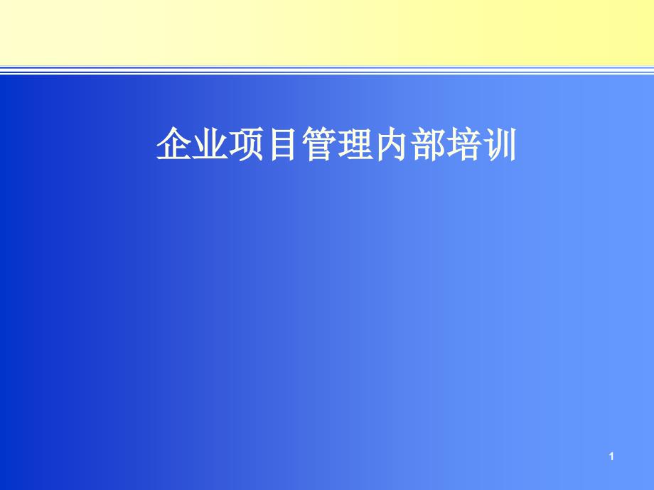 企业项目管理与基本内部培训(英文版)_第1页