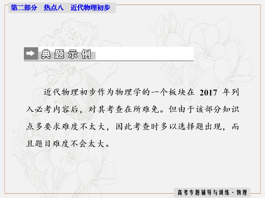 高三物理二轮复习第二部分热点 课件：八　近代物理初步_第2页