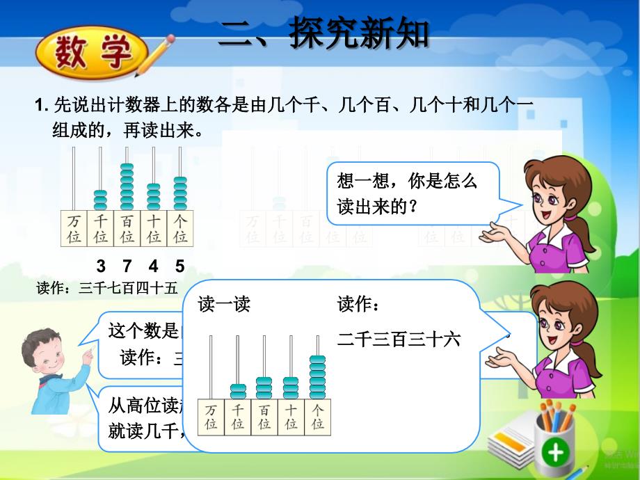 【精品】新人教新课标版二年级下数学（课件）第7单元第5课时-读数写数_第3页