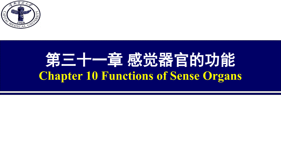 医学生理学课件：第三十一章 感觉器官的功能_第1页