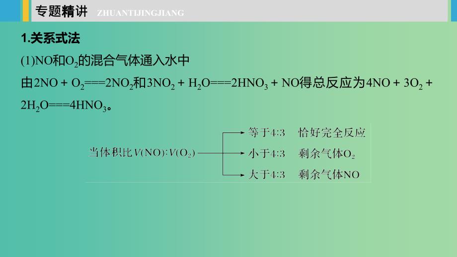 2020版高考化学新增分大一轮复习 第4章 专题突破 氮的氧化物（NOx）和O2、H2O混合反应的计算方法（教师用书独具）课件 鲁科版.ppt_第2页