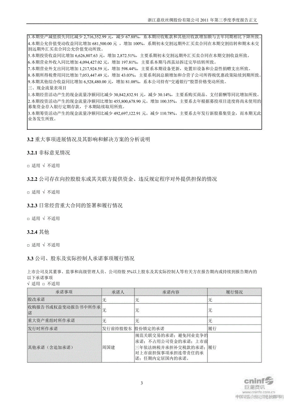 嘉欣丝绸第三季度报告正文_第3页