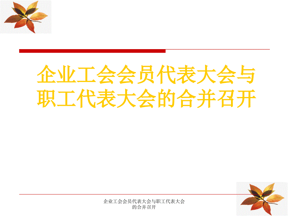 企业工会会员代表大会与职工代表大会的合并召开课件_第1页