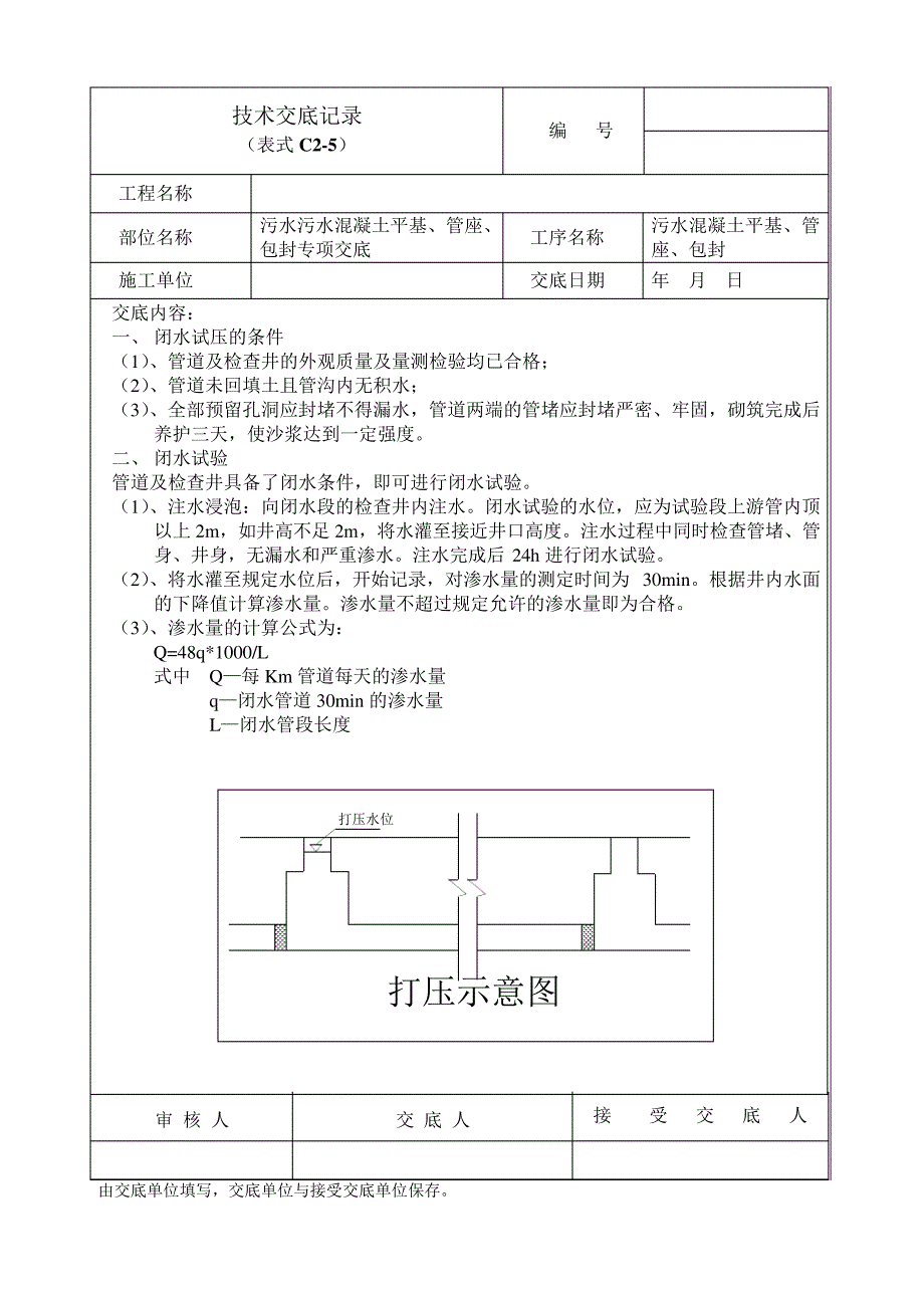 施工技术交底闭水试验_第1页