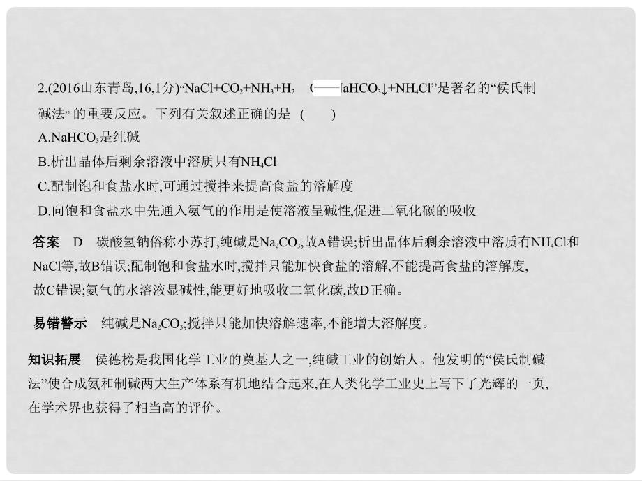 中考化学复习 专题六 盐 化学肥料（试卷部分）课件6_第4页