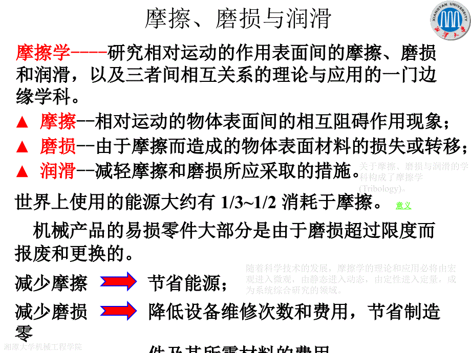 机械设计基础：第2章 机械及机械零件设计基本知识（2.5摩擦磨损与润滑）_第1页