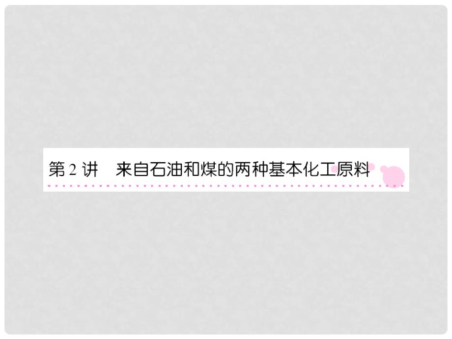 高考化学一轮复习 来自石油和煤的两种基本化工原料配套课件 新课标_第1页