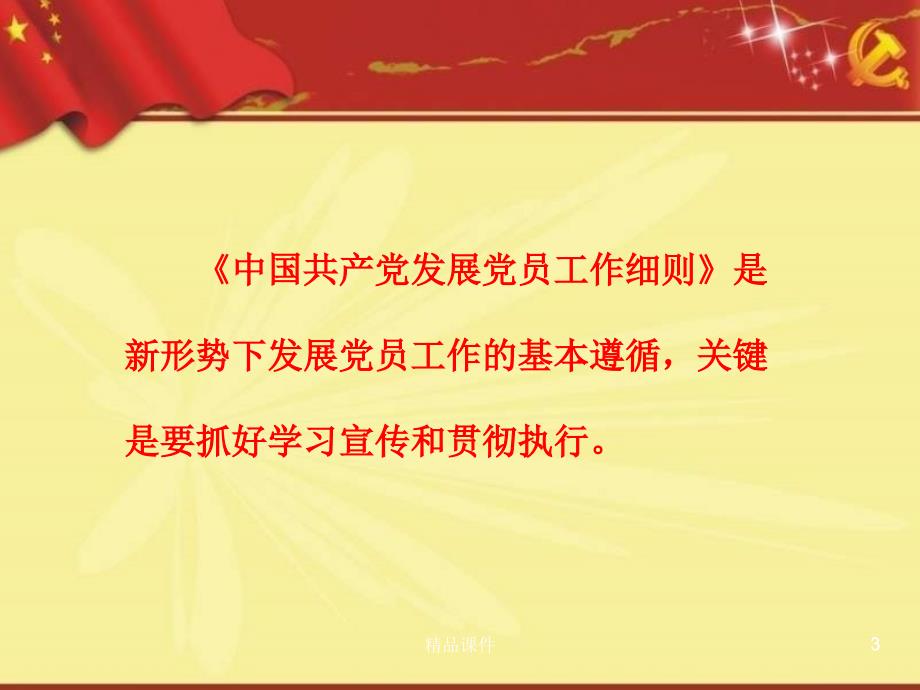 入学习贯中国共产党发展党员工作细则专题辅导专题党课宣讲课件_第3页