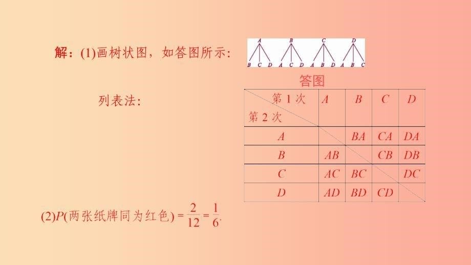 九年级数学上册 第三章 概率的进一步认识 1 用树状图或表格求概率 第1课时 用列表法或树状图计算概率 .ppt_第5页