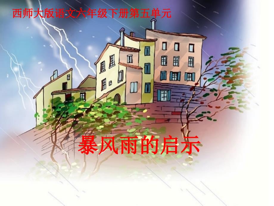 六年级语文下册暴风雨的启示课件西师大版_第1页