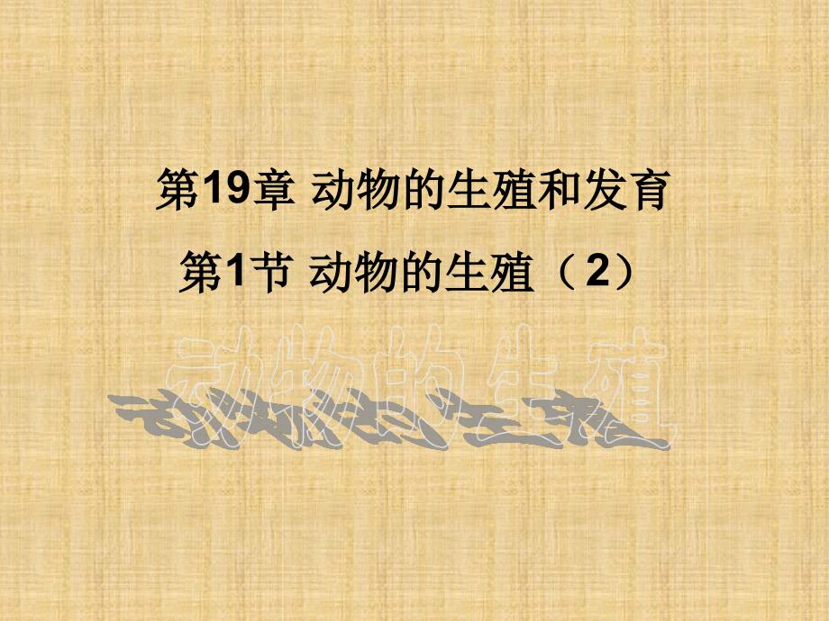 初中八年级生物上册191动物的生殖名师优质课件2苏科版_第1页