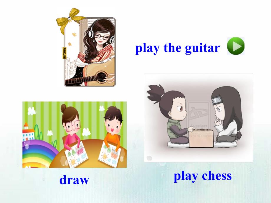 新人教版七年级英语下册unit1CanyouplaytheguitarSectionA1课件_第3页