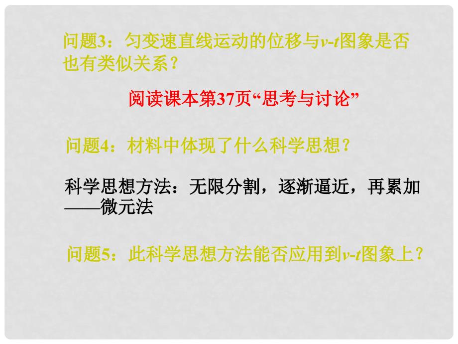 湖南省隆回县第二中学高中物理 2.3位移与时间的关系1课件 新人教版必修1_第4页