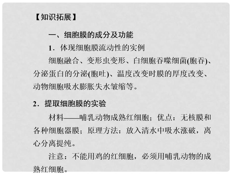 新高考第一轮总复习 第八课时 第2、3节 生物膜的流动镶嵌模型、物质的跨膜运输课件 新人教版_第4页