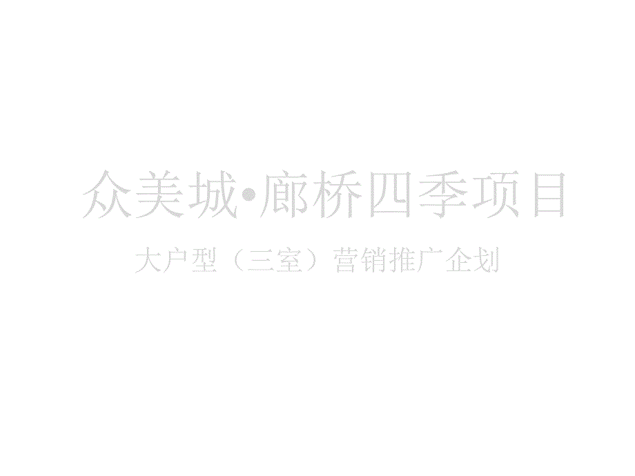 石家庄众美城廊桥四季项目大户型营销策略企划_第1页